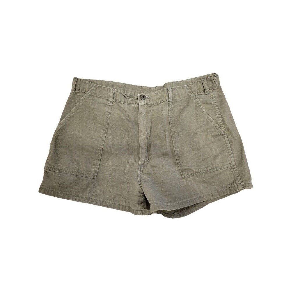 Cabela's 100% Cotton Shorts Women 38W Green Adjustable Belted